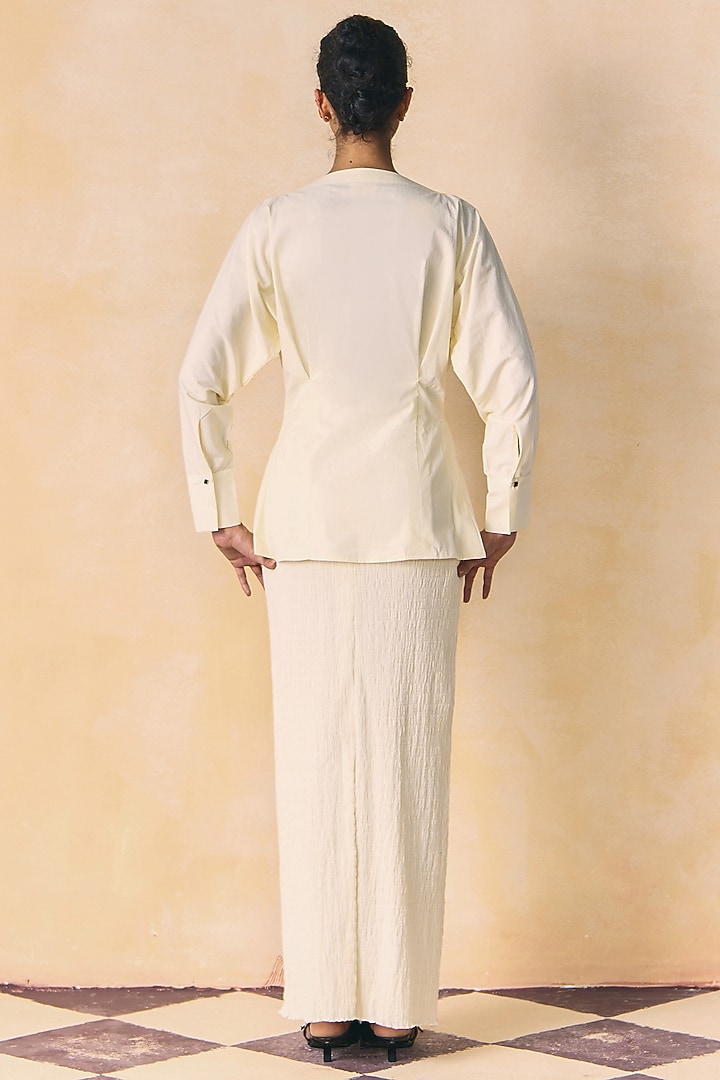 Ivory Elasticated Cotton Skirt by Zwaan at Pernia's Pop Up Shop