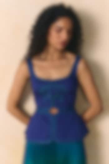 Blue Double Cotton Top by Zwaan at Pernia's Pop Up Shop