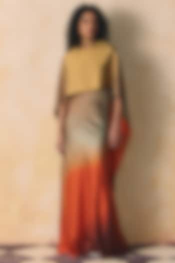 Orange & Grey Armani Satin Summer Dress by Zwaan at Pernia's Pop Up Shop