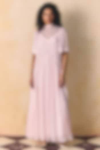 Primrose Pink Tabby Silk Embellished Vacation Dress by Zwaan at Pernia's Pop Up Shop