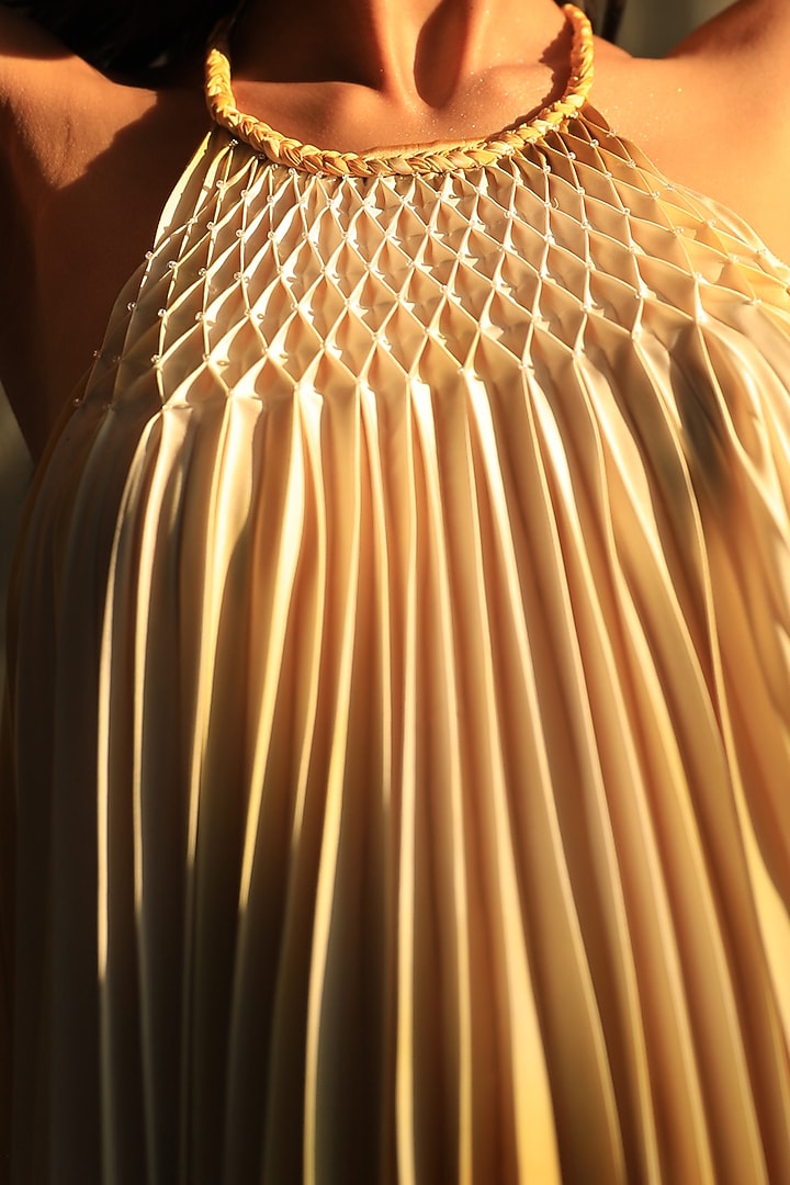 Yellow & White Digital Printed Vacation Dress by Zwaan at Pernia's Pop Up Shop