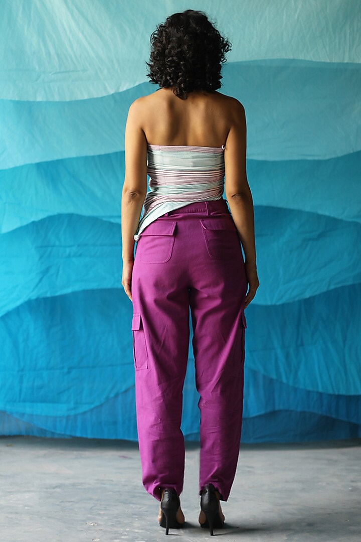 Purple Cotton Twill Pant Set by Zwaan at Pernia's Pop Up Shop