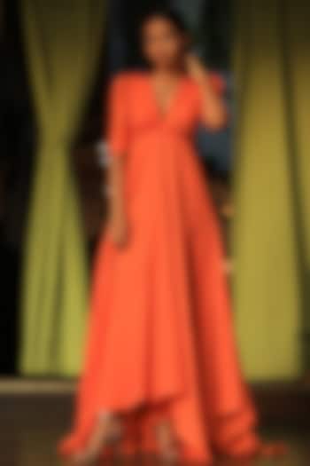 Orange High-Low Dress by Zwaan