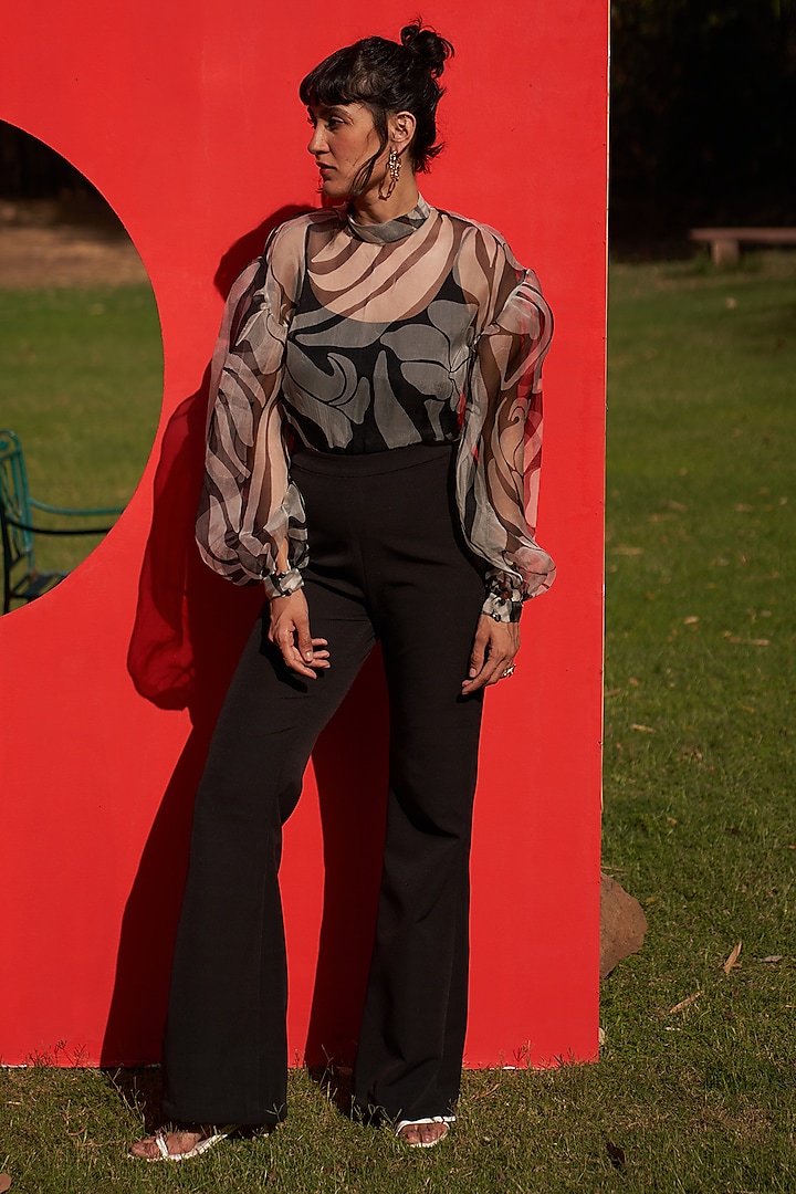 Black & White Organza Bodysuit by Zwaan at Pernia's Pop Up Shop