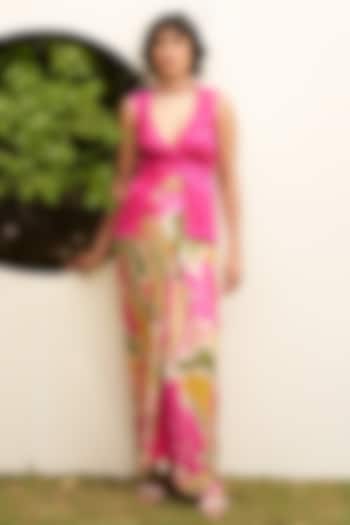 Multi-Colored Linen Satin Skirt by Zwaan at Pernia's Pop Up Shop