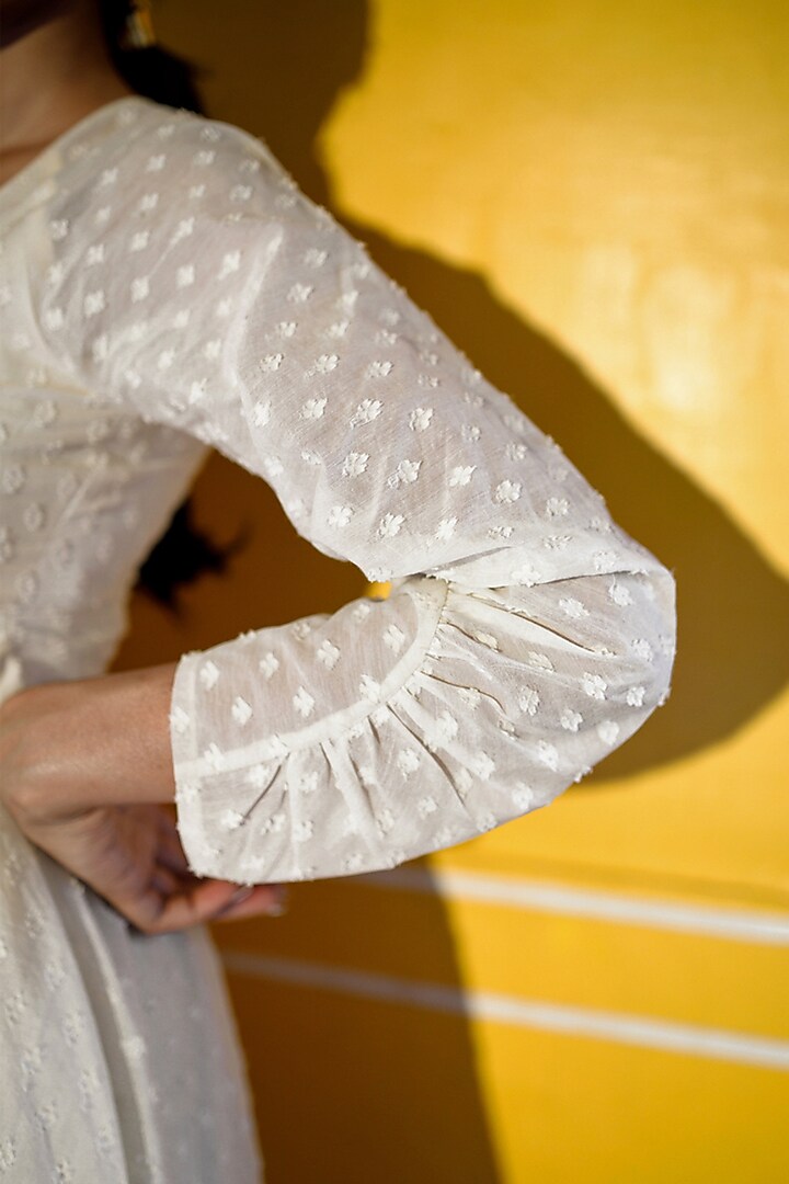 Ivory Banana Crepe Flared Pant Set by Zwaan at Pernia's Pop Up Shop