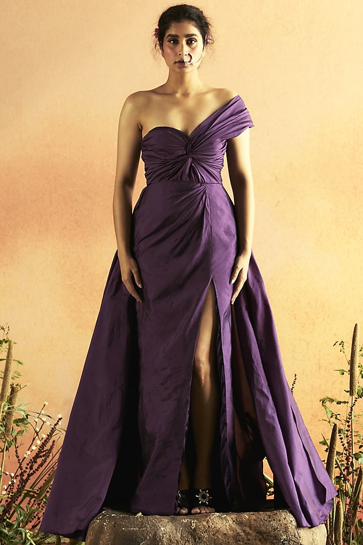 Purple Taffeta Gown by Zwaan at Pernia's Pop Up Shop