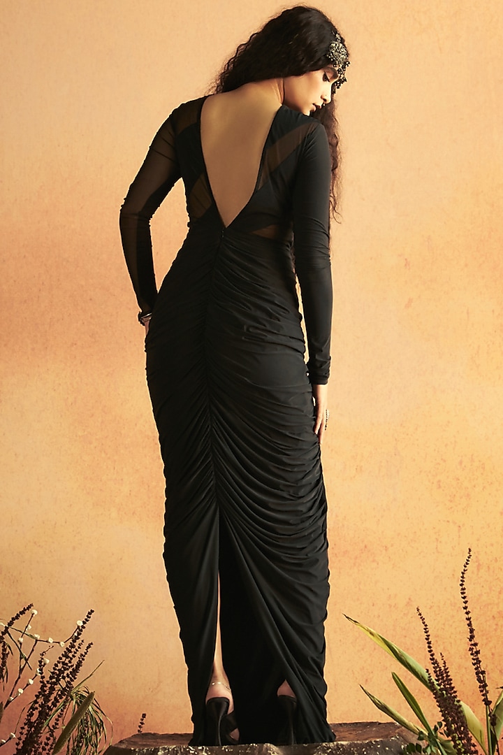 Black Jersey Embellished Engagement Gown by Zwaan at Pernia's Pop Up Shop 2026 Black Jersey Embellished Engagement Gown by Zwaan at Pernia's Pop Up Shop 2026