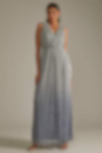 Silver Embellished Gown by Zwaan at Pernia's Pop Up Shop