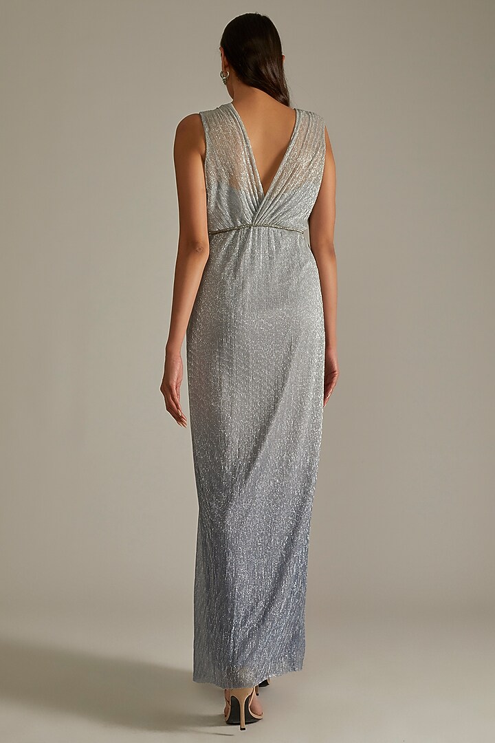 Silver Embellished Party Wear Gown by Zwaan at Pernia's Pop Up Shop