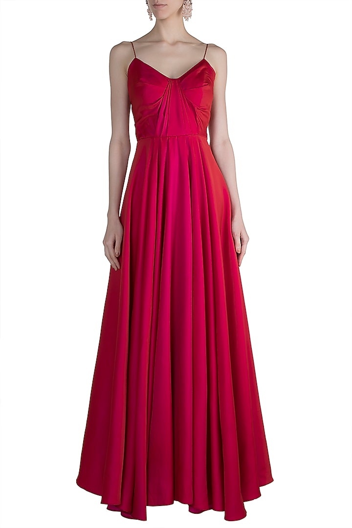 Fuchsia Spaghetti Drape Gown by Zwaan at Pernia's Pop Up Shop