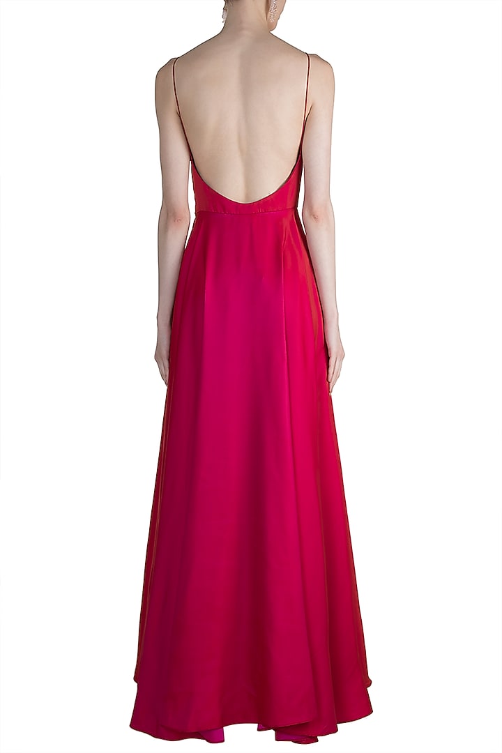 Fuchsia Spaghetti Drape Gown by Zwaan at Pernia's Pop Up Shop